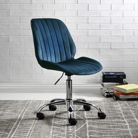 Twilight Blue and Chrome Swivel Office Chair B062P182760