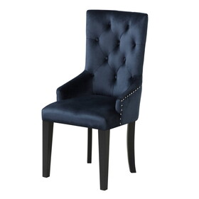 Dark Navy and Black Tufted Back Arm Chair B062P182763