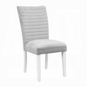Grey and White Tufted Back Side Chairs (Set of 2) B062P182767