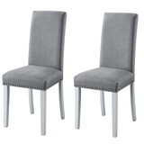 Grey and Antique White Parson Chairs (Set of 2) B062P182772
