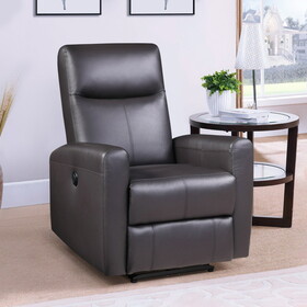Brown Power Recliner with Square Armrest B062P184510