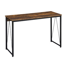 Weathered Oak and Black 47.5" Writing Desk with Metal Sled Base B062P184523