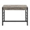 Light Weathered Oak and Black Writing Desk with 2 Drawers B062P184545