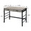 Light Weathered Oak and Black Writing Desk with 2 Drawers B062P184545