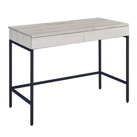 Natural and Black Writing Desk with 2 Drawers B062P184551