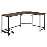 Oak and Black L-shape Computer Desk B062P184562