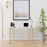 White and Gold Writing Desk B062P184566