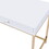 White High Gloss and Gold 2-drawer Writing Desk B062P184570
