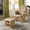Taupe and Natural Oak 2-Piece Glider Chair and Ottoman Set B062P184597