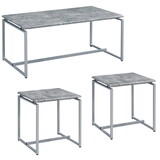 Grey and Silver Occasional Set with Trestle Base B062P185644