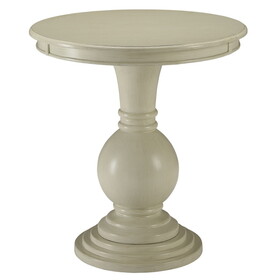 Antique White Accent Table with Pedestal Base B062P185650
