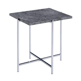 Grey and Chrome Rectangle End Table B062P185651
