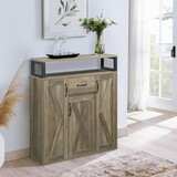 Rustic Oak Server with 3 Doors B062P185675