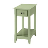 Light Green Accent Table with Bottom Shelf B062P185682