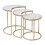 White and Gold 3-piece Nesting Tables B062P185683