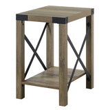 Rustic Oak End Table with Bottom Shelf B062P185686