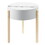 White and Natural End Table with Hidden Storage B062P185697