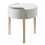 White and Natural End Table with Hidden Storage B062P185697