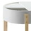 White and Natural End Table with Hidden Storage B062P185697