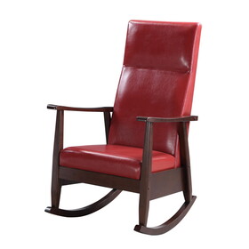 Red and Espresso Tight Cushion Rocking Chair B062P185699