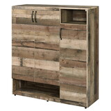 Rustic Grey Oak 3-door Shoe Cabinet B062P185717