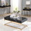 Black High Gloss and Gold Console Table with 2 Drawers B062P185721