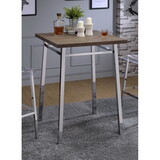 Oak and Chrome Square Bar Table B062P185732