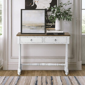 Antique White 2-drawer Console Table B062P185735