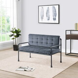 Grey and Sandy Grey Loveseat with Loose Back B062P185737