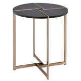 Black and Champagne Round End Table B062P186400