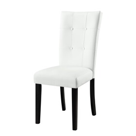 White and Black Tufted Back Parson Chairs (Set of 2) B062P186406