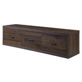 Walnut TV Stand with 3 Drawers, B062P186407