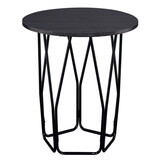 Espresso and Black End Table with Drum Shape B062P186410