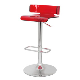 Red and Chrome Adjustable Swivel Stool B062P186418