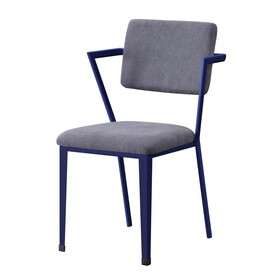 Grey and Blue Open Back Upholstered Office Chair B062P186424