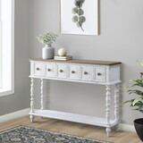 Dark Charcoal and Antique White Console Table B062P186434