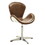 Retro Brown and Chrome Bucket Seat Accent Chair B062P186447