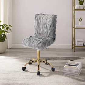 Grey and Gold Swivel Office Chair B062P186464