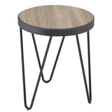 Weathered Grey Oak and Black End Table B062P186467