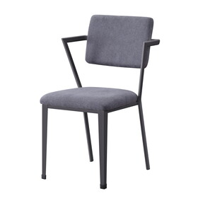 Grey Open Back Upholstered Office Chair B062P186473