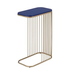 Blue and Gold C-Table with Metal Base B062P186481