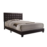 Espresso Upholstered Queen Panel Bed B062P186495