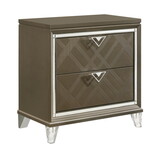 Dark Champagne 2-drawer Nightstand B062P186502