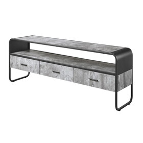 Concrete Grey and Black 3-drawer TV Stand B062P186513