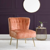 Burnt Orange Tufted Wingback Accent Chair B062P186525