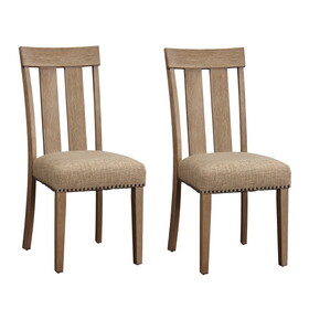 Beige and Maple Open Back Side Chairs (Set of 2) B062P186532