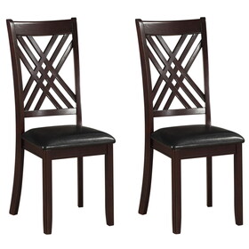 Black and Espresso Cross Back Side Chairs (Set of 2) B062P186534
