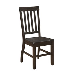 Rustic Walnut Slat Back Side Chairs (Set of 2) B062P186535