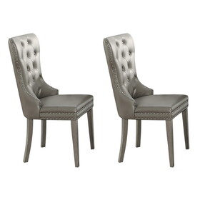 Champagne Tufted Side Chairs (Set of 2) B062P186537