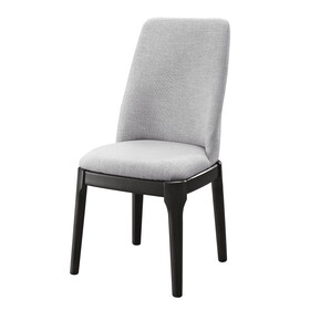 Light Grey and Grey Oak Upholstered Side Chairs (Set of 2) B062P186538